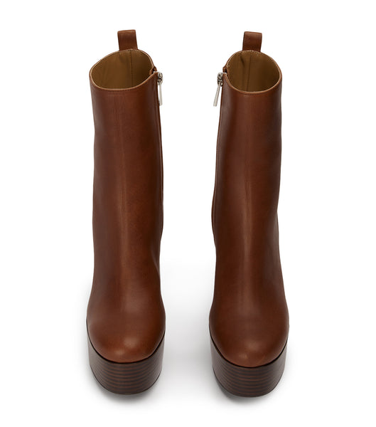 Brown Tony Bianco Tyra Cognac 12cm Platform Boots | MILHR25042