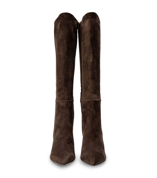 Chocolate Tony Bianco Apollo Espresso Suede 10.5cm Stiletto Boots | XILBH14304