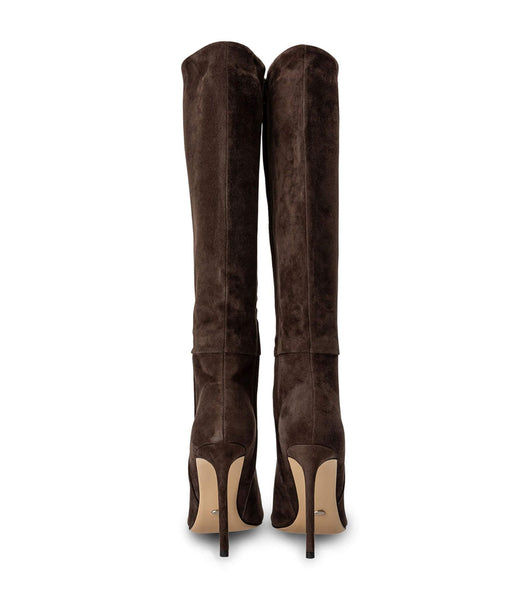 Chocolate Tony Bianco Apollo Espresso Suede 10.5cm Stiletto Boots | XILBH14304