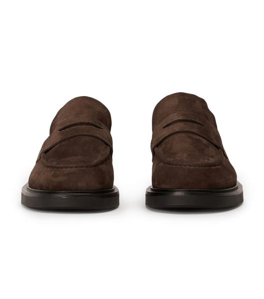 Chocolate Tony Bianco Cherish Espresso Suede 4.5cm Loafers | QILUV71934