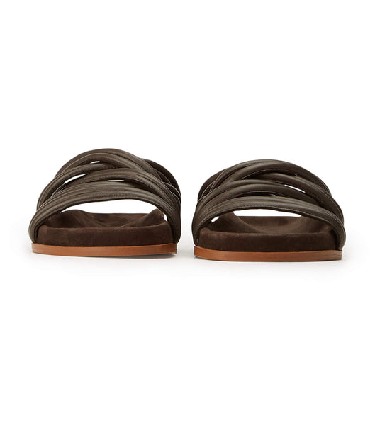 Chocolate Tony Bianco Loki Chocolate Nappa Flat Sandals | LILSX25754