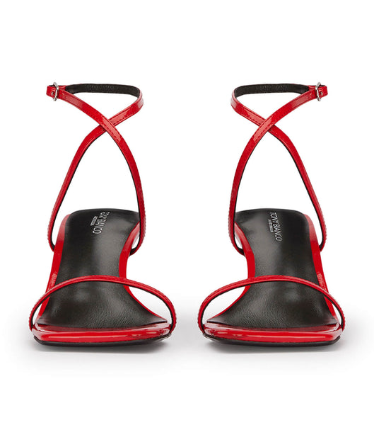 Deep Red Tony Bianco Axent Scarlet Patent 6.5cm Strappy Heels | MILHR26367
