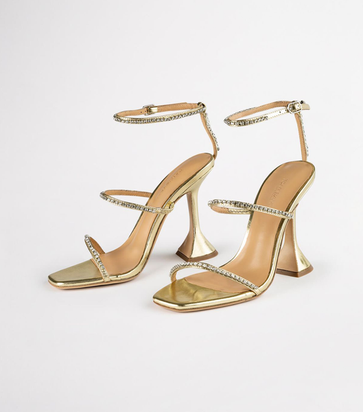 Gold / Metal Tony Bianco Skye Gold Nappa Metallic 10.5cm Bling Heels | ILNEJ25373