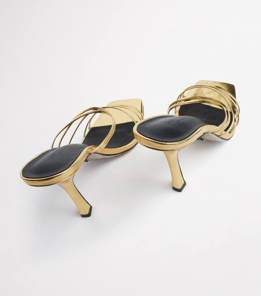 Gold Tony Bianco Foxie Gold Foil 10.5cm Stiletto Heels | GILEC27902