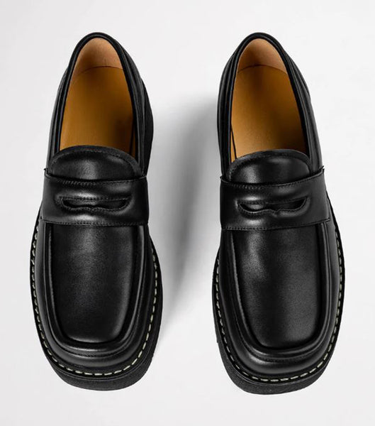 Grey / Black Tony Bianco Granite Black Nappa 5cm Loafers | SILNY80266
