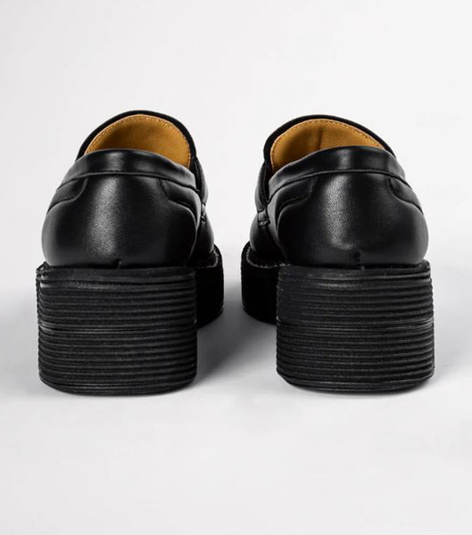 Grey / Black Tony Bianco Granite Black Nappa 5cm Loafers | SILNY80266