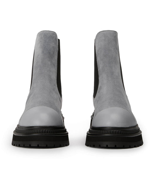 Grey Tony Bianco Hurricane Steel Grey Suede 5.5cm Combat Boots | ILCIF69332