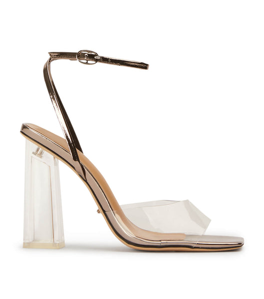 Grey Tony Bianco Nelani Clear Vinylite/Gunmetal Shine 10.5cm Block Heels | UILTG49623