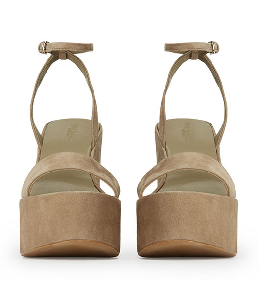 Grey Tony Bianco Vesna Stone Suede 13cm Platform Shoes | ILDFL66688