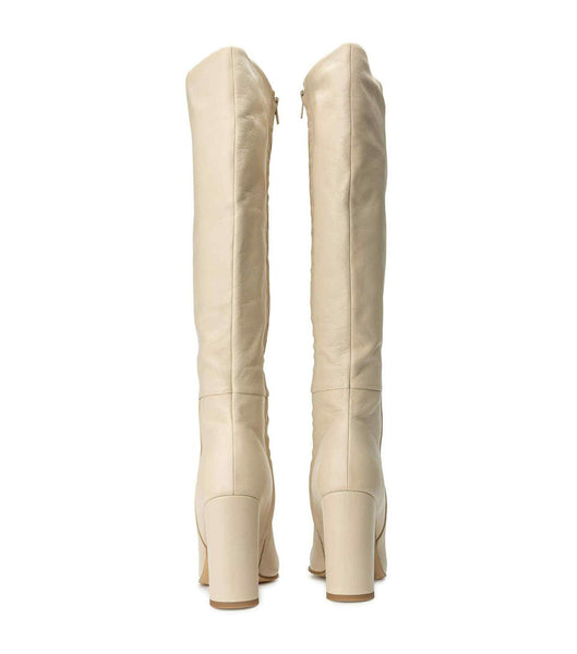 Light Yellow Tony Bianco Bellez Vanilla Venice 9.5cm Knee High Boots | XILGW23014