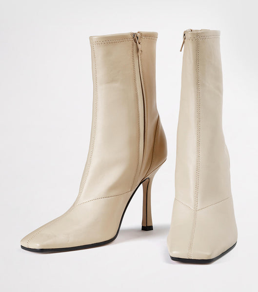 Light Yellow Tony Bianco Halsey Vanilla Nappa 10.5cm Stiletto Boots | ILQCS93005