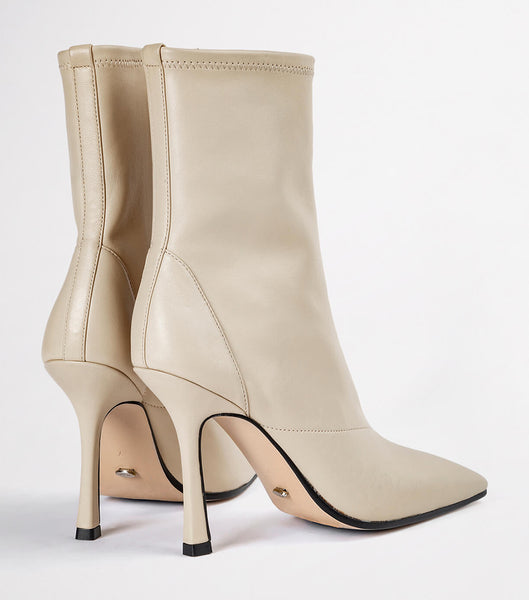 Light Yellow Tony Bianco Halsey Vanilla Nappa 10.5cm Stiletto Boots | ILQCS93005
