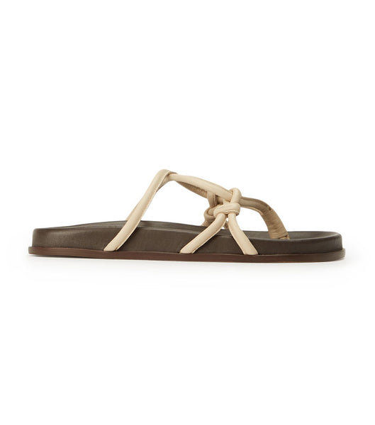 Light Yellow Tony Bianco Luelle Vanilla Nappa Flat Sandals | EILHC32403
