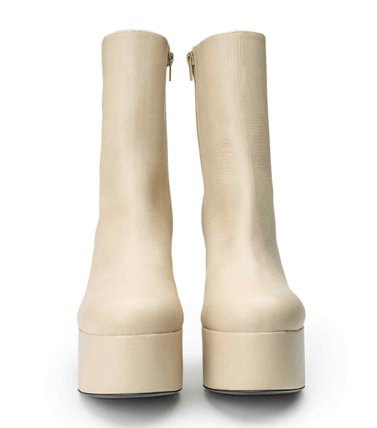 Light Yellow Tony Bianco Tyra Vanilla Venice 12cm Ankle Boots | EILHC49655