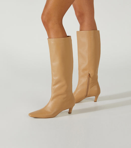 Orange Tony Bianco Vixon Honey Nappa 5cm Heeled Boots | TILPQ67229
