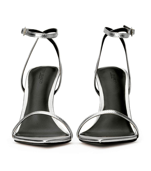Silver / Metal Tony Bianco Myra Silver Nappa Metallic 10.5cm Bling Heels | QILWA73326