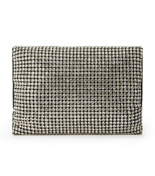 Silver Tony Bianco Maddox Clear Crystal Clutch Accessories | TILWZ49388