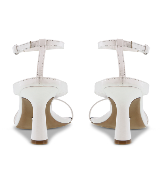 White Tony Bianco Becca White Sheep Nappa 7.5cm Strappy Heels | ILICD57169