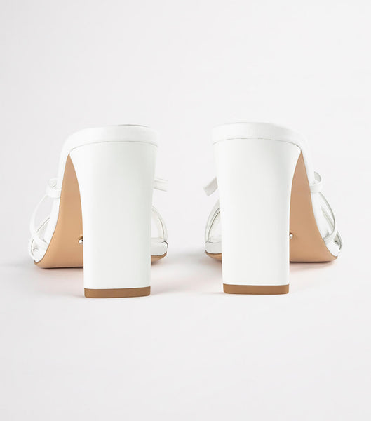 White Tony Bianco Classic White Nappa 8.5cm Strappy Heels | BILSD99877