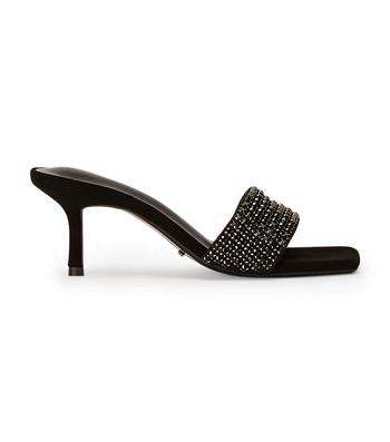 Black Tony Bianco Amos Black Crystal/Black Suede 6.5cm Low Heels | SILVO66582