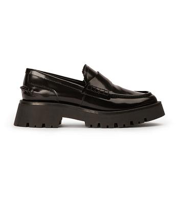 Black Tony Bianco Brooklyn Black Hi Shine 4.5cm Loafers | ZILMJ64562