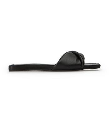 Black Tony Bianco Echo Black Nappa 1.5cm Sandals | ILNZX28132