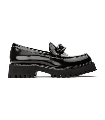 Black Tony Bianco Georgi Black Hi Shine 4cm Loafers | GILUC18393