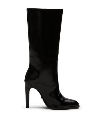 Black Tony Bianco Hadley Black Hi Shine 10.5cm Knee High Boots | ILXMI14203