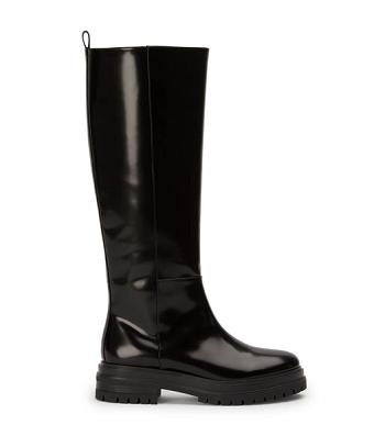 Black Tony Bianco Welly Black Hi Shine 4.5cm Knee High Boots | ILJKU81220
