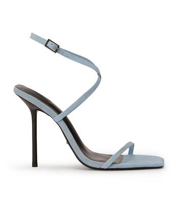 Blue Tony Bianco Naxos Sky Suede 10.5cm Strappy Heels | YILVQ35519
