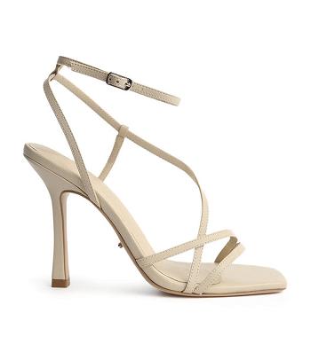 Light Yellow Tony Bianco Franci Vanilla Sheep Nappa 10.5cm Strappy Heels | SILNY35551