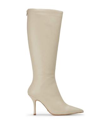 Light Yellow Tony Bianco Kortez Vanilla Nappa 9.5cm Stiletto Boots | ILNZX85717