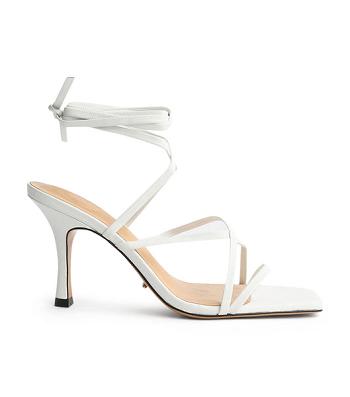 White Tony Bianco Caden White Sheep Nappa 8.5cm Strappy Heels | BILSD63403